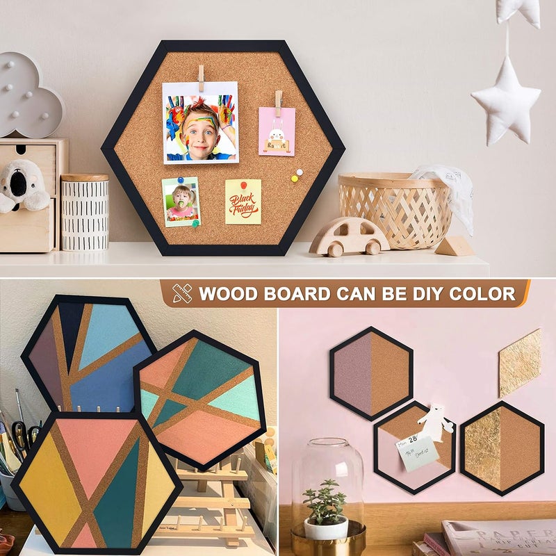 Facilife 4 Packs Cork Board,Corkboards for Wall,Small Cork Board Decorations,Cork Boards for Walls with Frame, Decorative for Office, School & Home - Image 4